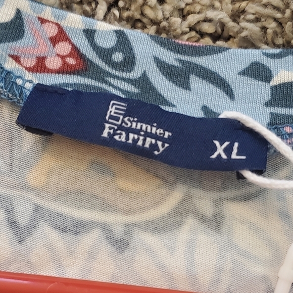 Simier Fariry Boho Women's Hide Belly Blouson Knee Length Dress with Pockets XL. - Picture 4 of 10